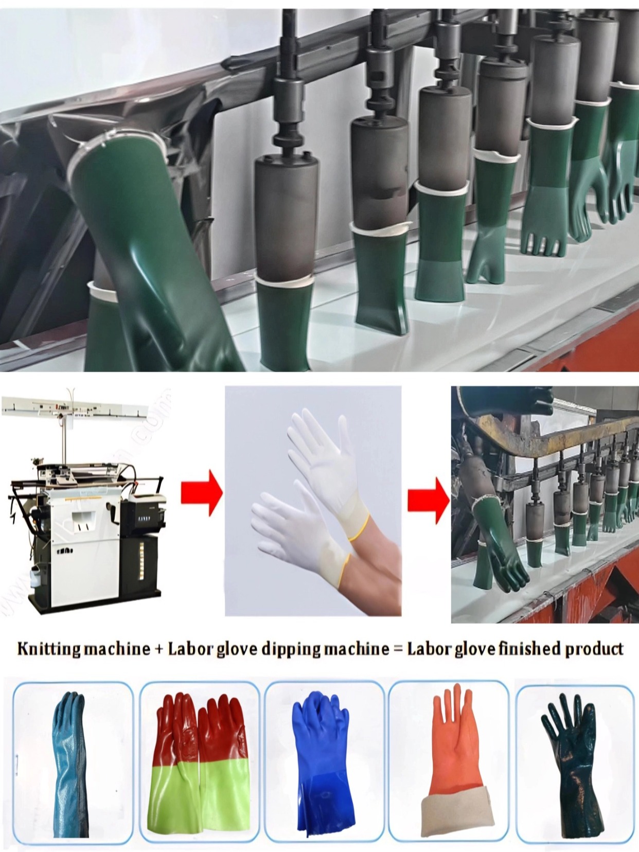 double colour glove dipping line